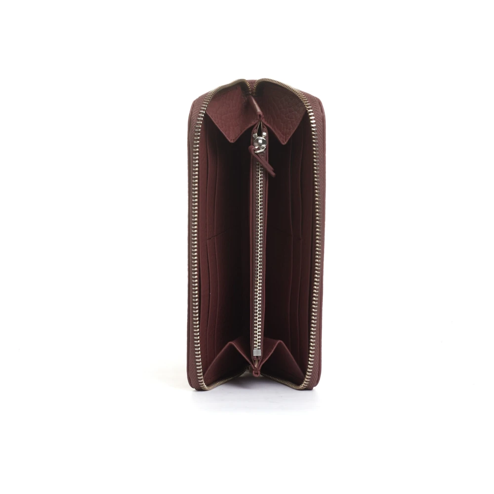 Orciani Burgundy Zip Around Wallet Brown Dames