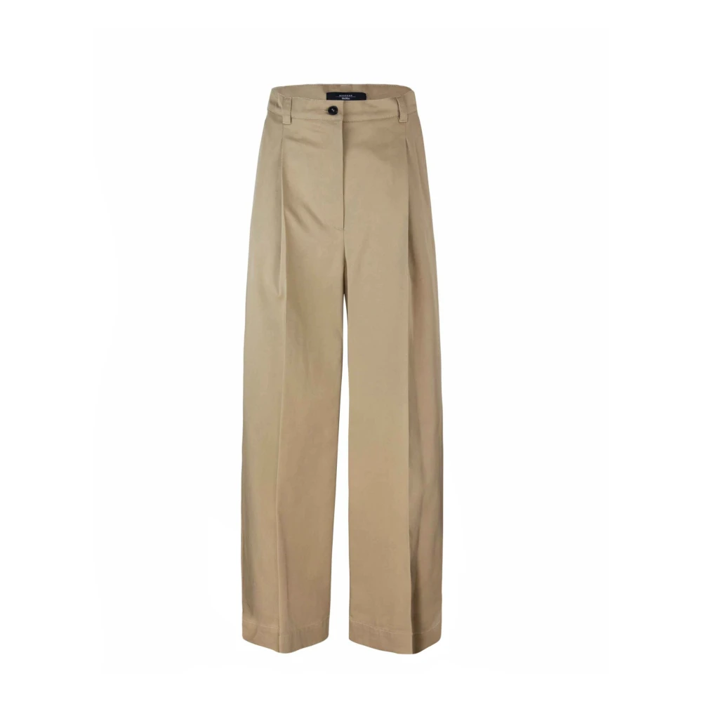 Max Mara Wijde Pijp Jeans Beige Dames