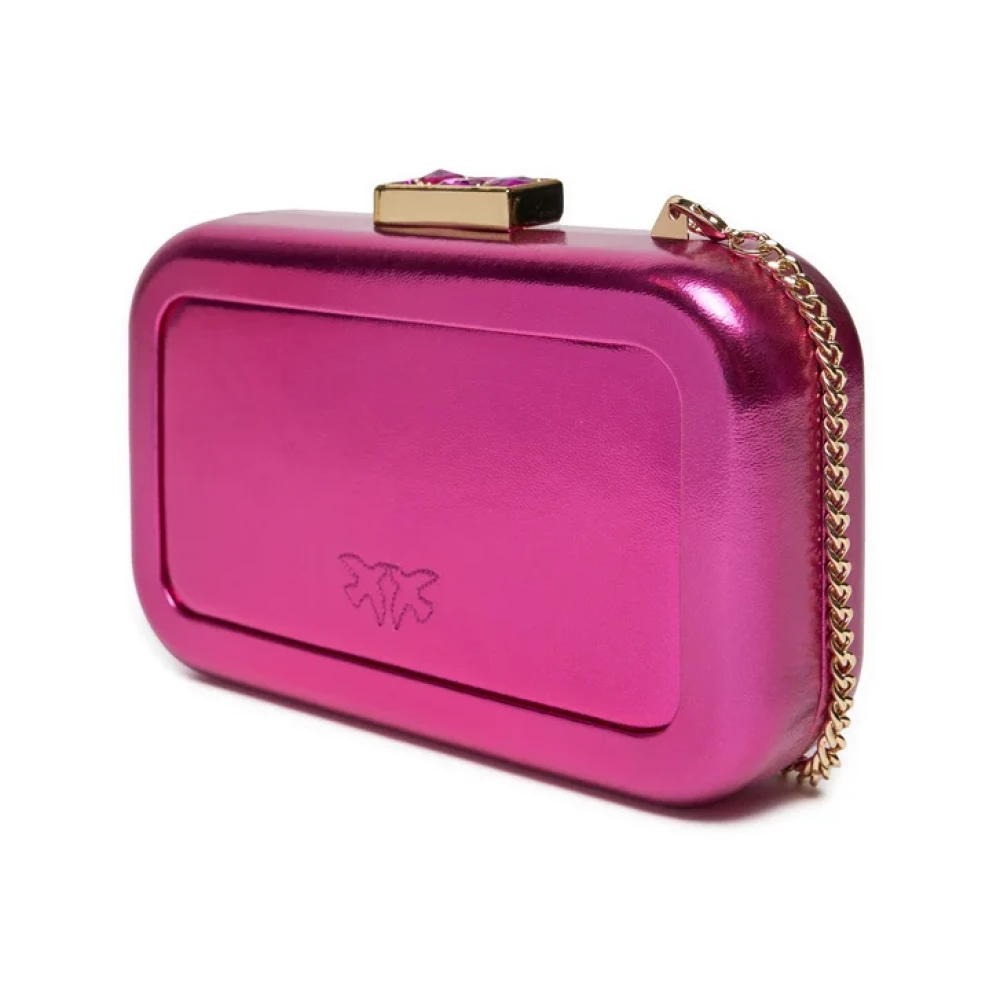 pinko Metallic Clutch met Zirkonia Details Pink Dames