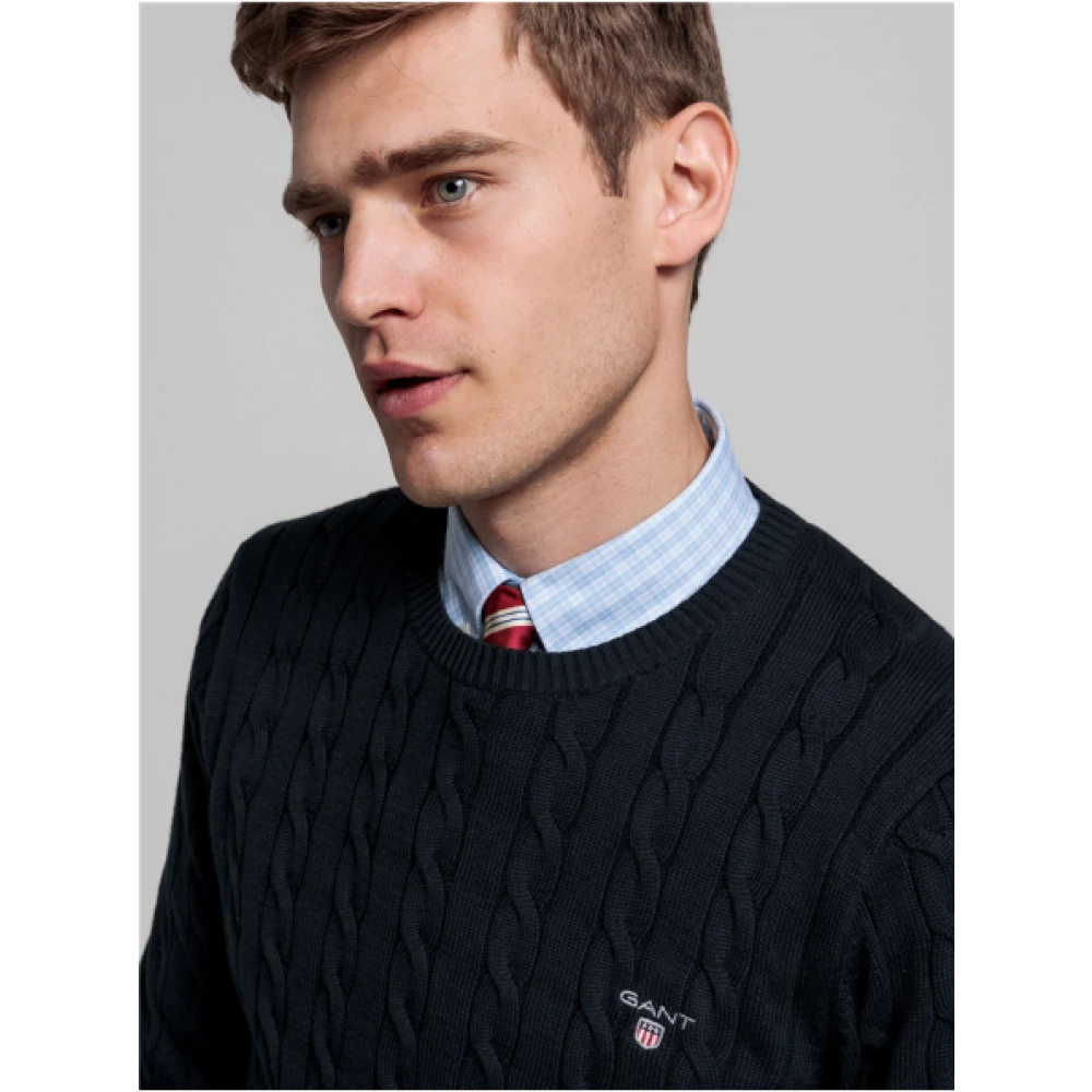 Gant Gebreide katoenen trui Blue Heren