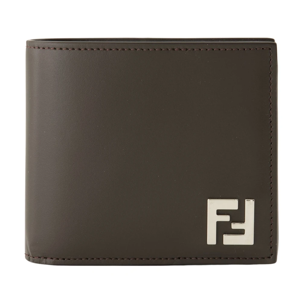 Fendi Men's Brown Ff Squared Bi-Fold Wallet - Wallets & Cardholders - One Size - Accessories