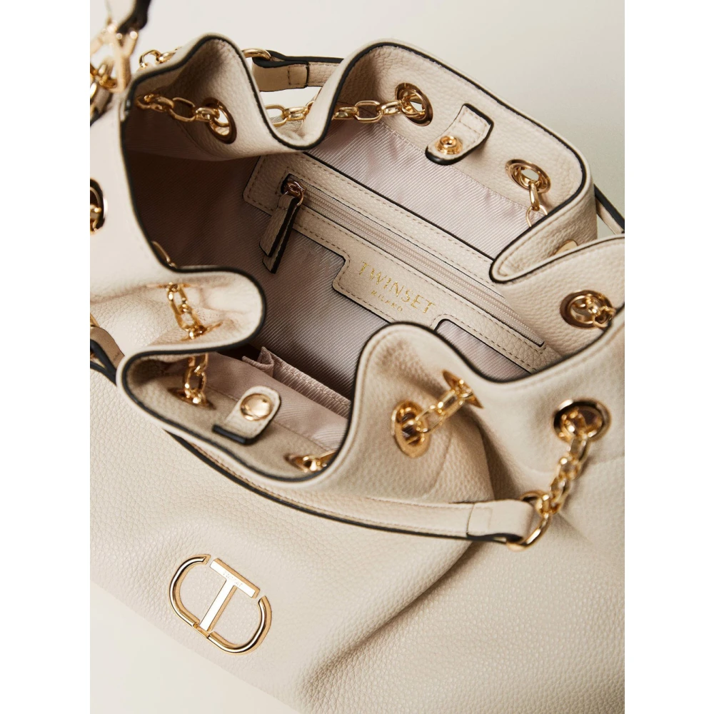 Twinset Beige Handtas met Gouden Details Beige Dames