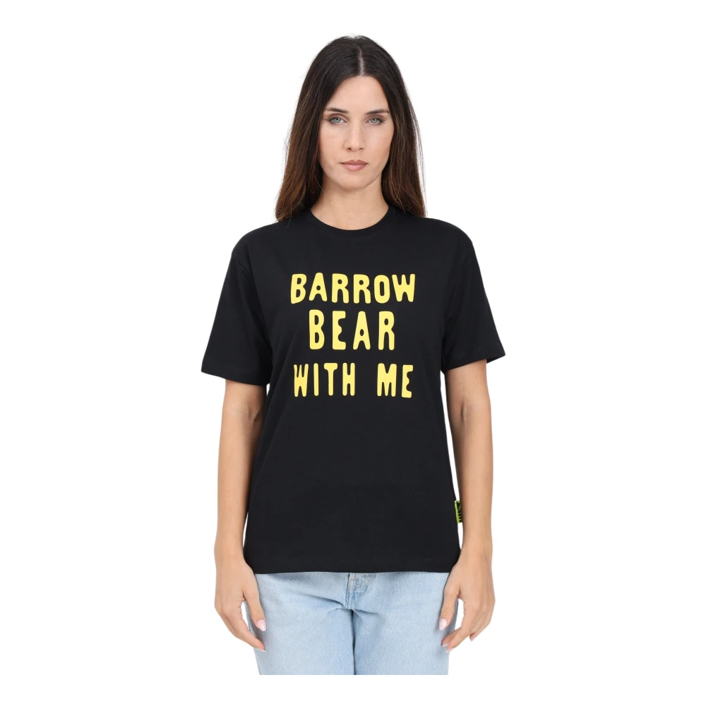 Barrow Teddy Print T-shirt met korte mouwen Black Dames