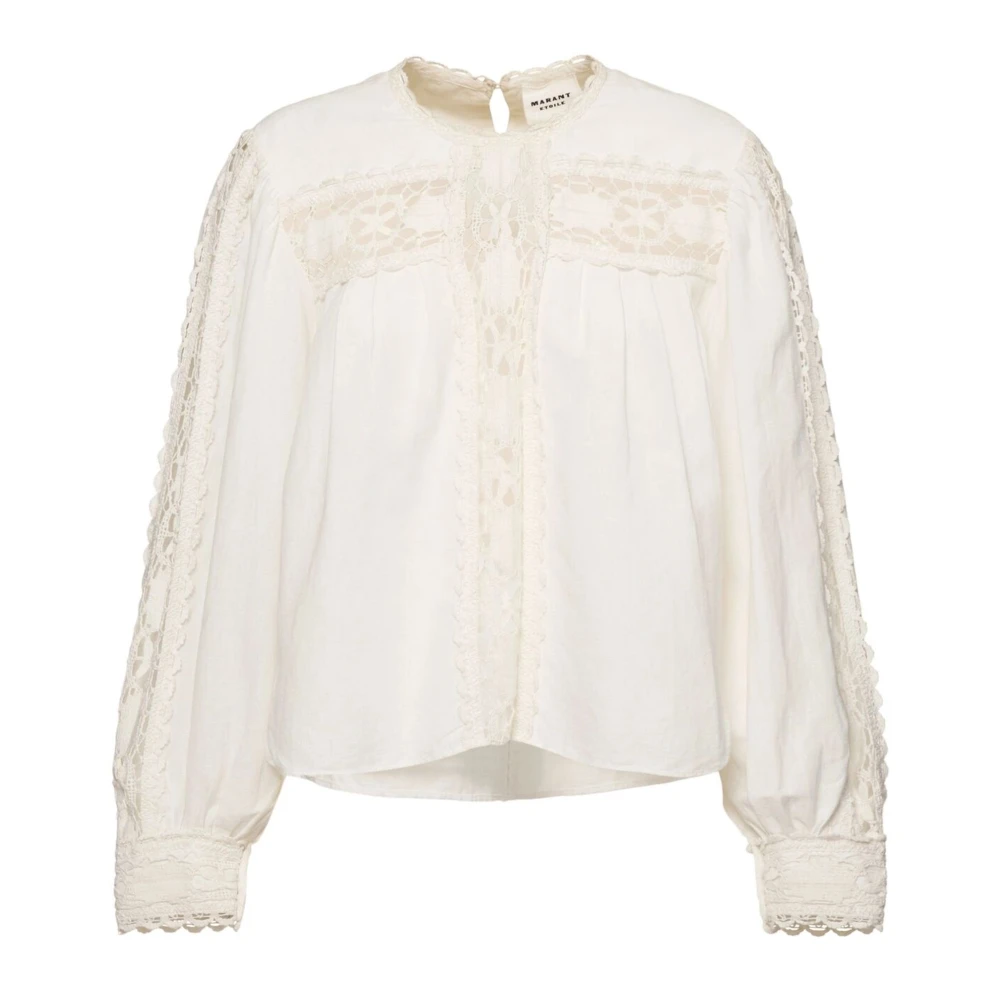 Isabel Marant Étoile Witte Valmira Linnen-Katoenen Top White Dames