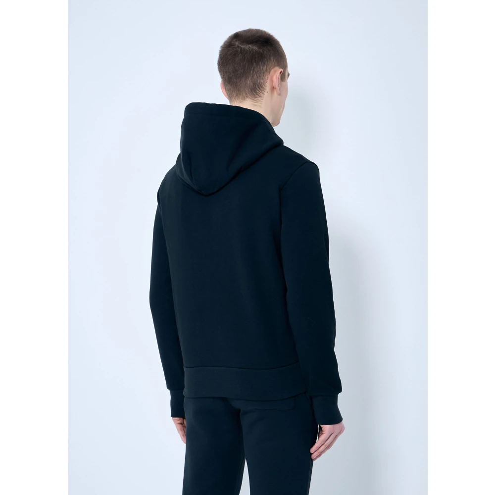 Moncler Katoenen Fleece Logo Patch Zip-Up Sweatshirt Black Heren