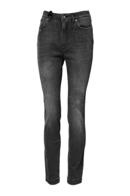 Mörkgrå High Waist Skinny Jeans