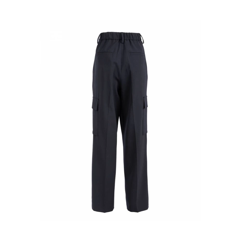 Herno Straight Trousers Blue Dames