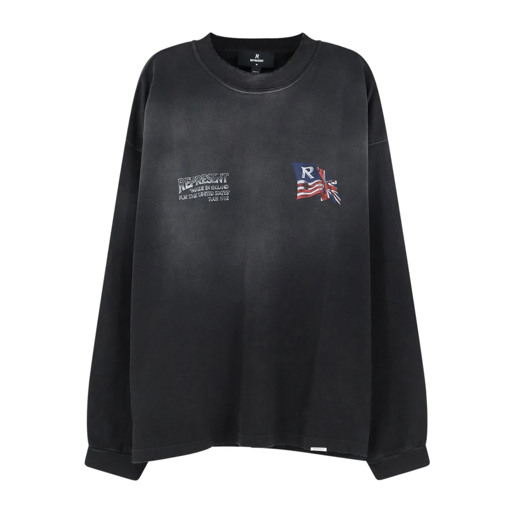 Represent , Sweatshirts, Male, Black, M, Crewneck Long Sleeve