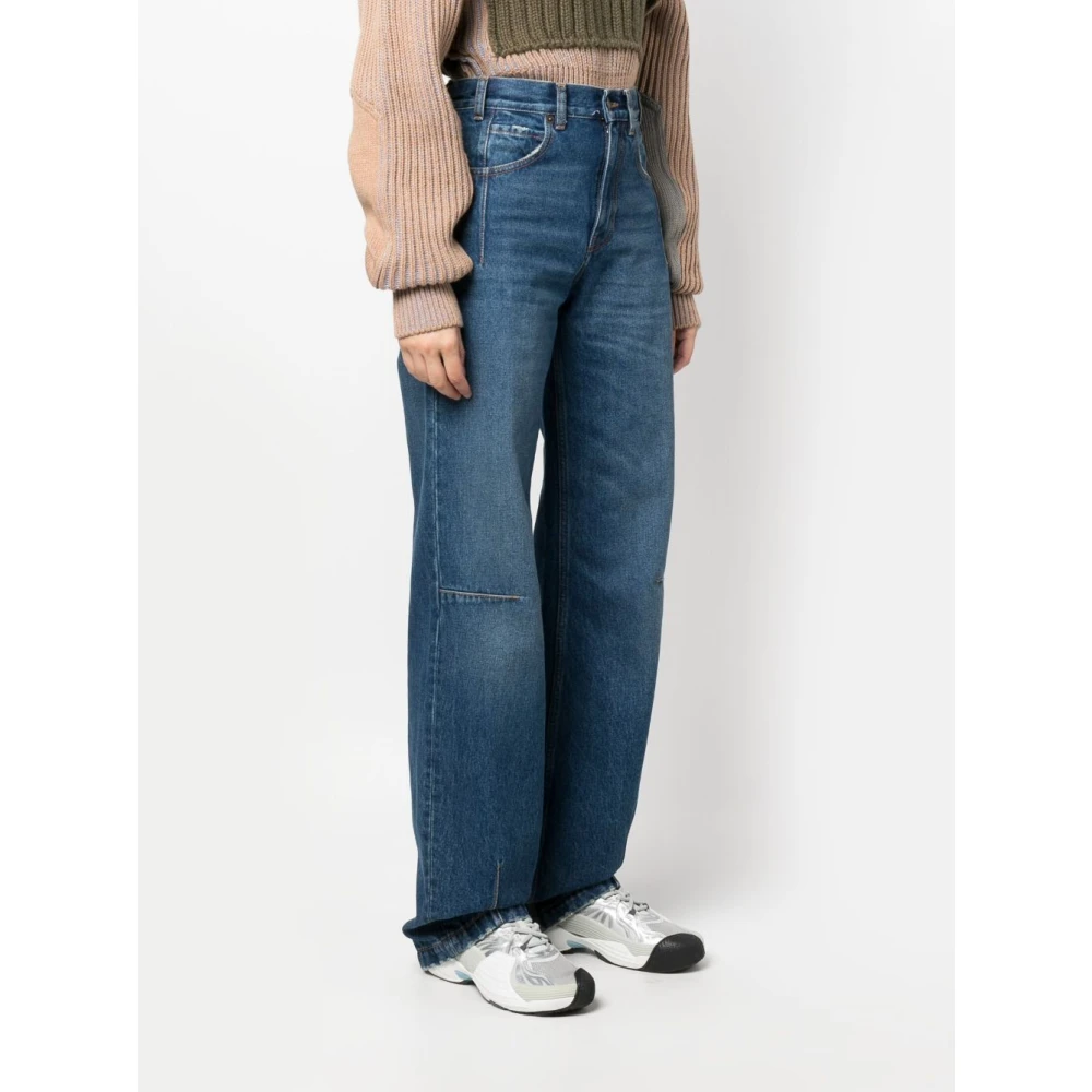 Darkpark Hoge taille wijde pijp denim jeans Blue Dames