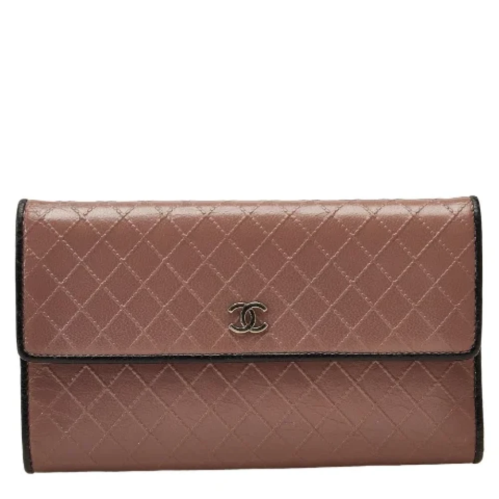Chanel Vintage Pre-owned Leather wallets Pink Dames