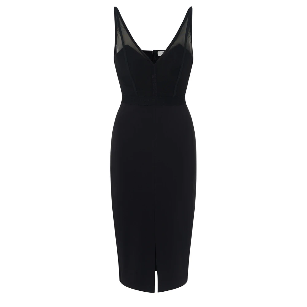 Elisabetta Franchi Zwarte Jurk Ab70947E2-110 Black Dames