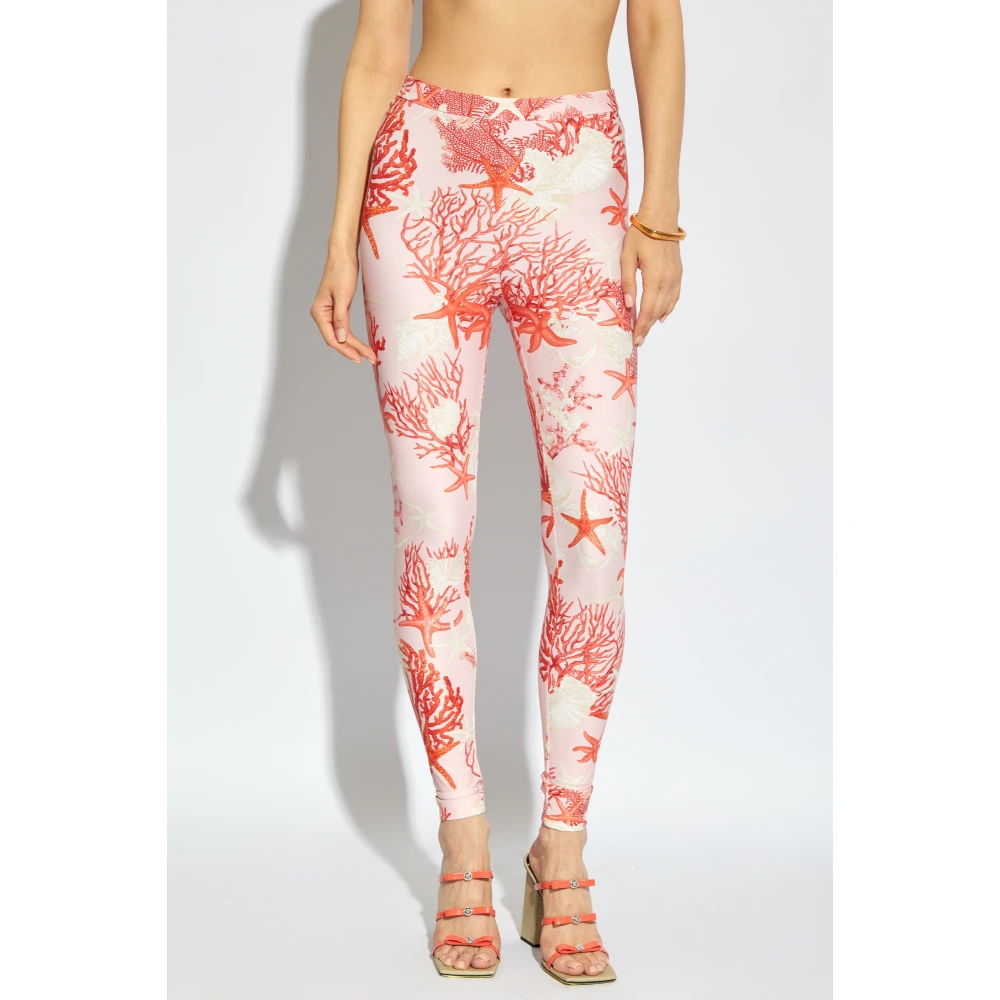 Versace Leggings met Barocco Sea print Multicolor Dames