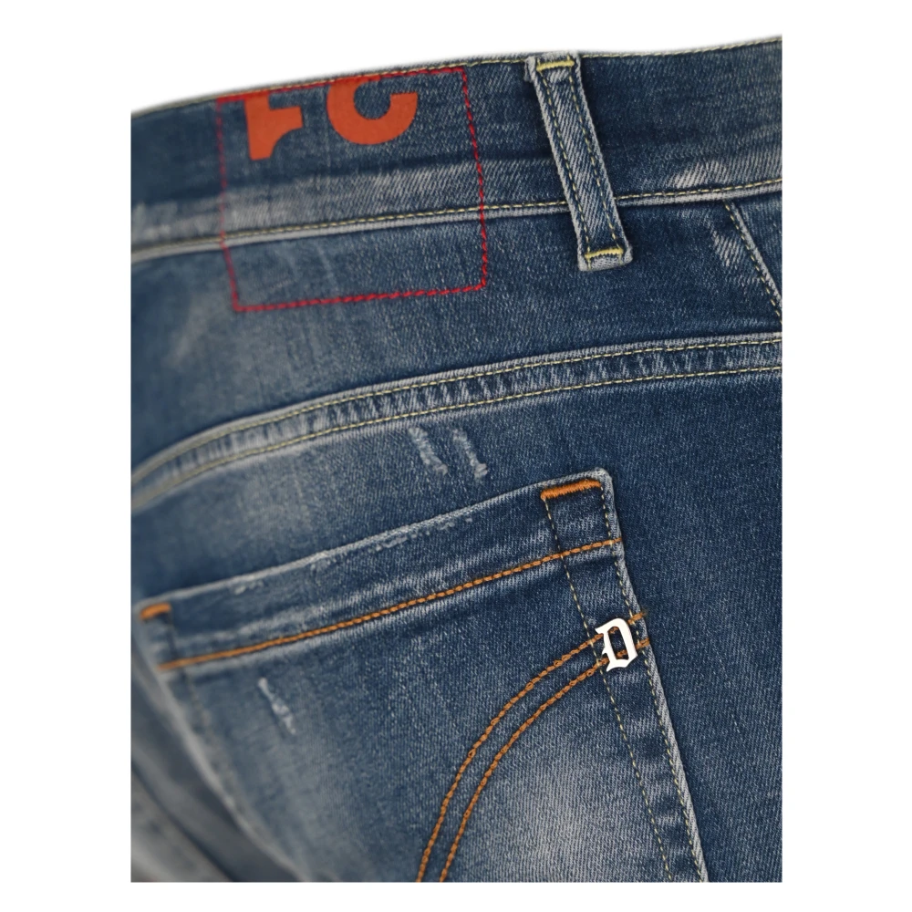 Dondup Denim Skinny Jeans met Distressed Details Blue Heren