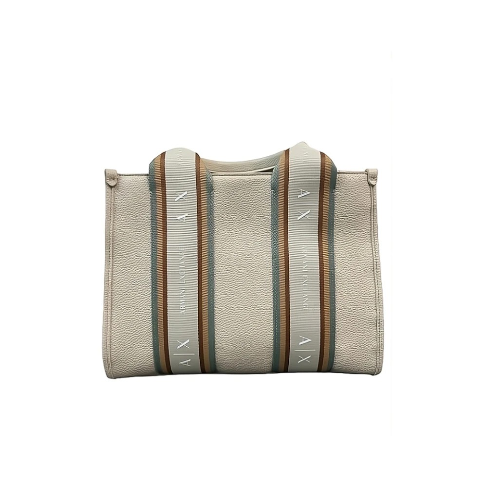 Armani Exchange Elegante Beige Lederen Handtas Gray Dames