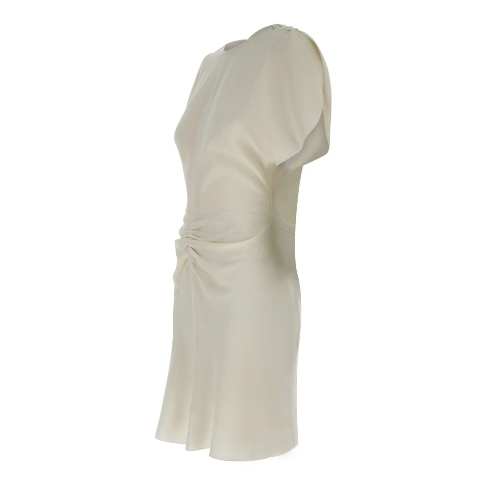 Victoria Beckham Witte Crepe Jurk met Ruches White Dames