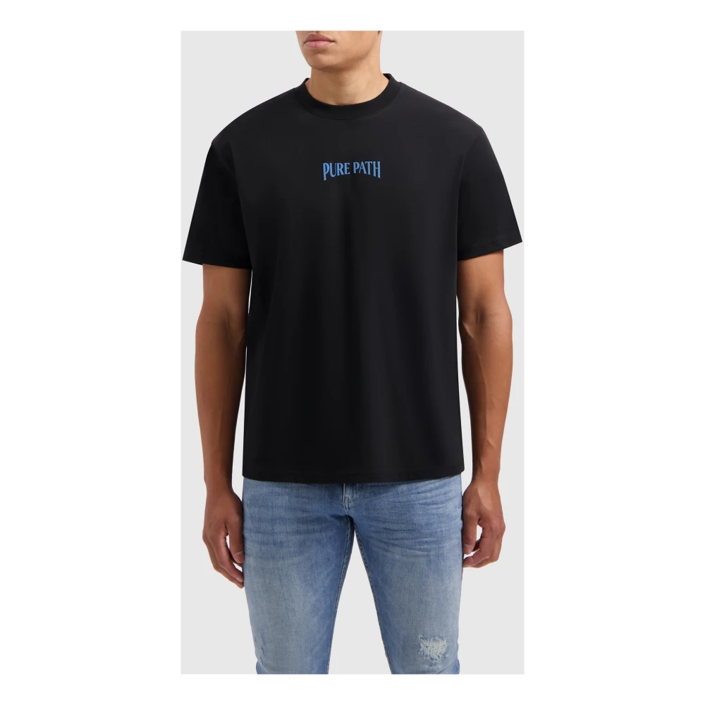 Pure Path Observatory T-shirt met digitale print Black Heren