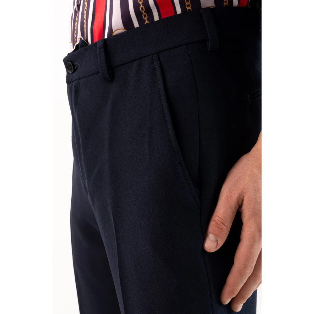 Corsinelabedoli Klassieke Straight Leg Suit Broek Blue Heren