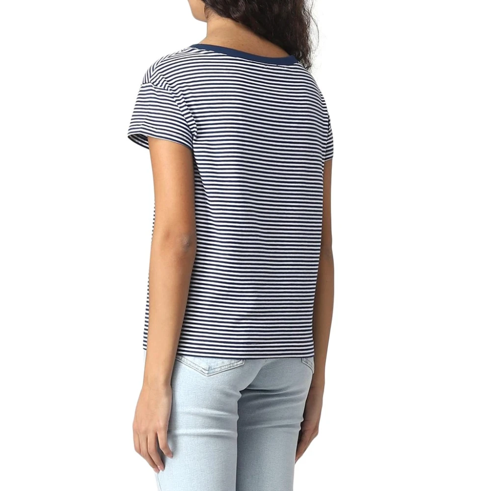 Moschino Gestreept katoenen T-shirt met logo Multicolor Dames