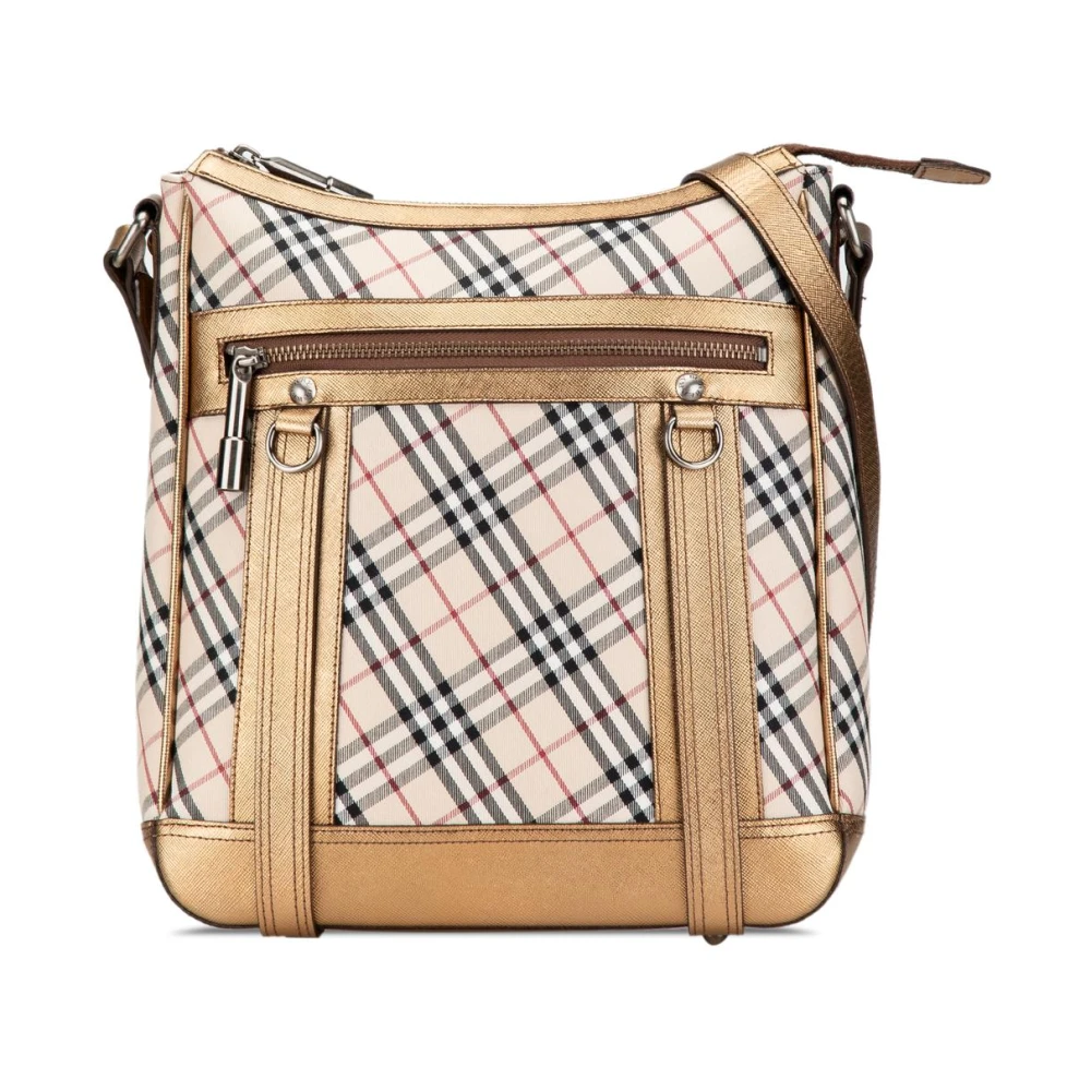 Burberry Vintage Women's Brown Vintage Cross Body Bags, One Size, Pre-Owned Nova Check Canvas Crossbody