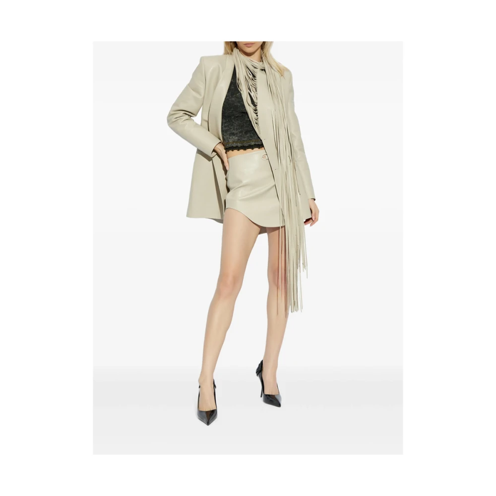 Diesel Beige Fringe Double-Breasted Outerwear Beige Dames