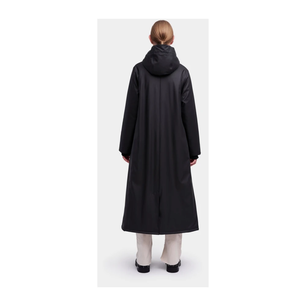 Stutterheim Warme Knielange A-Lijn Regenjas Black Dames