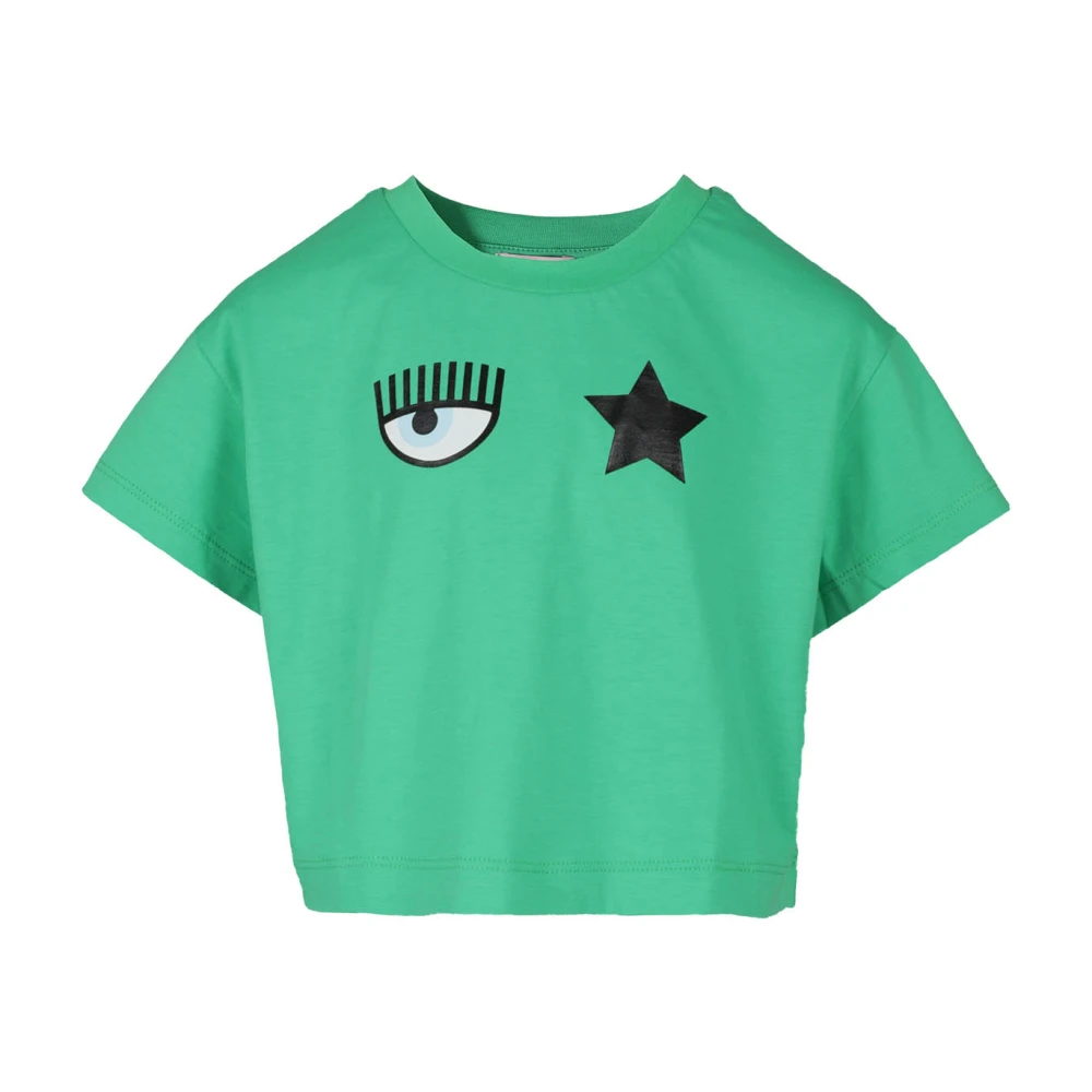 Chiara Ferragni Collection Stilren Cropped Top Green, Flicka