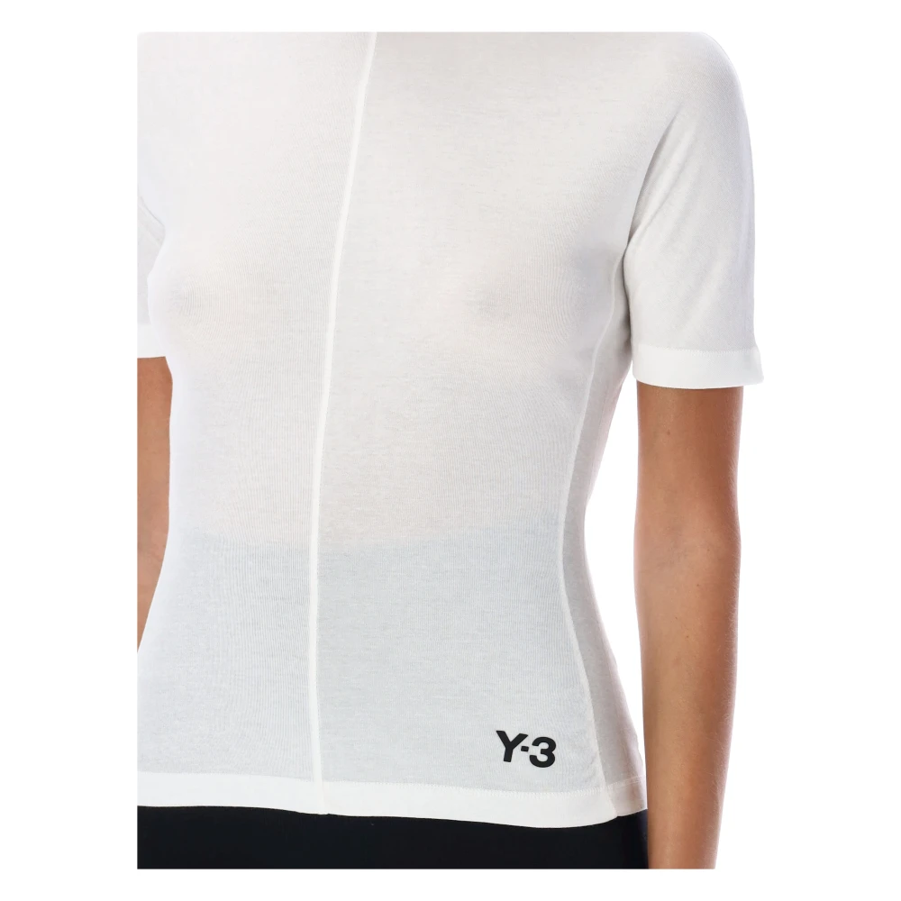 Y-3 Korte Mouw Aansluitend T-Shirt White Dames
