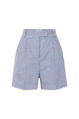 Striped Stretch Cotton Shorts