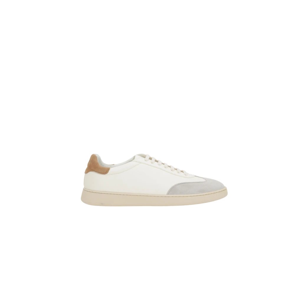Stuart Weitzman Witte leren low-top sneakers Heren Schoenen