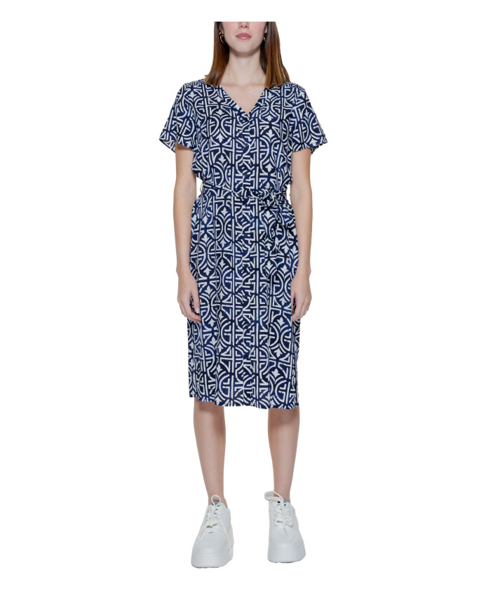robe-bleue-imprimee-col-en-v-femme
