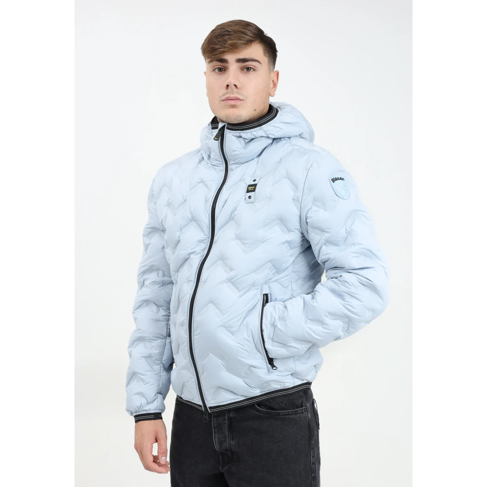 Blauer Blauwe Gewatteerde Jas Heren Winterjas Blue Heren