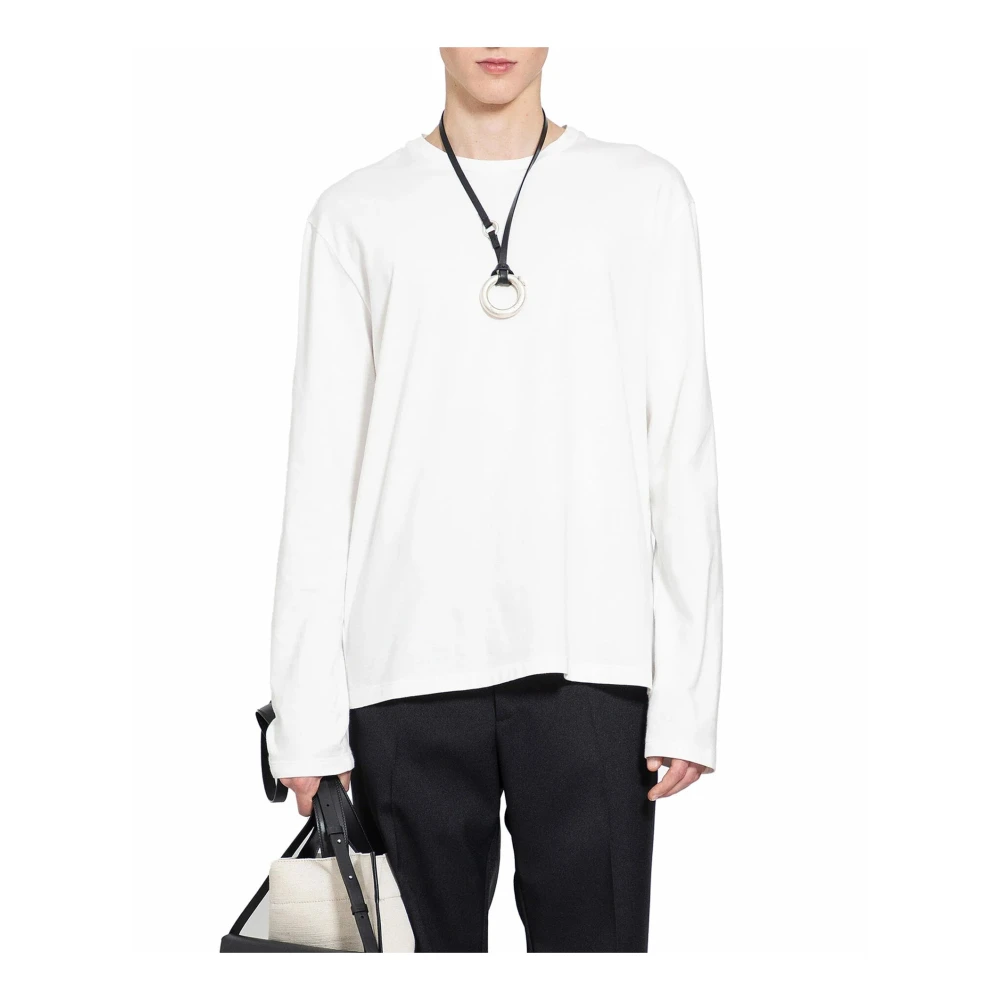Jil Sander Katoenen T-shirt met seizoensprint White Heren