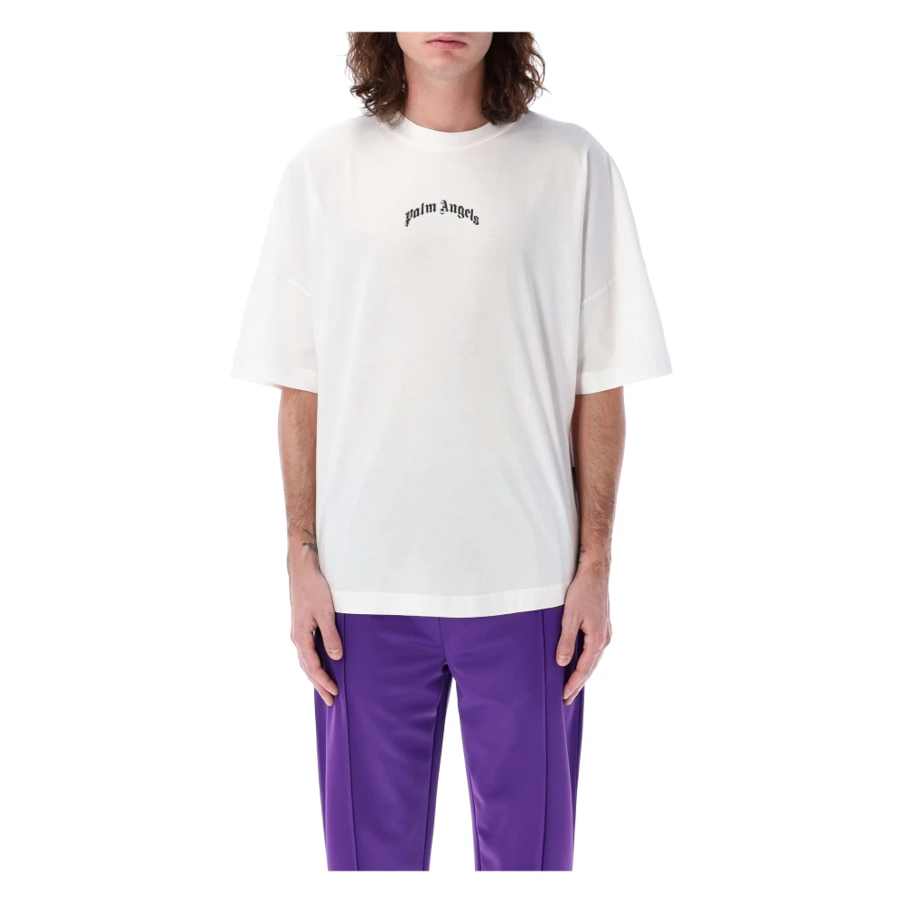 Palm Angels Gebogen Logo T-shirt White Heren