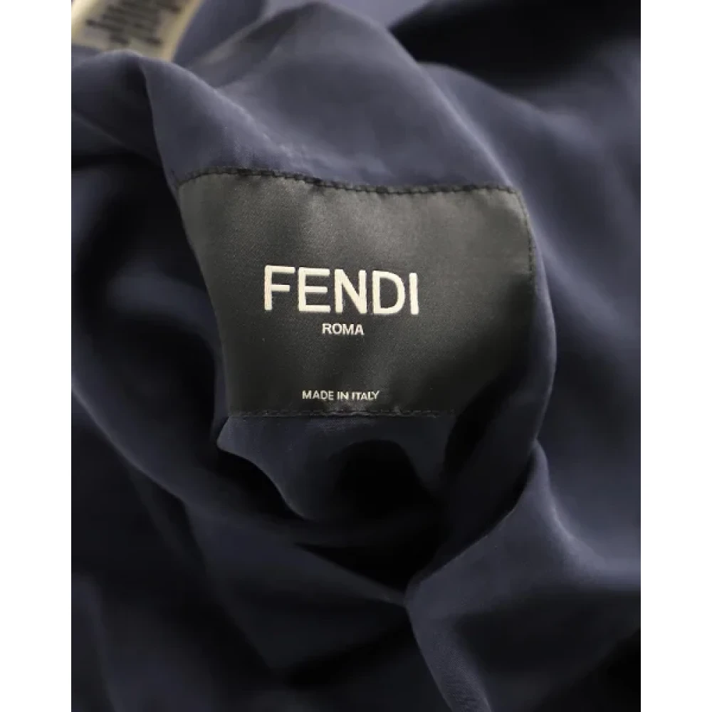 Fendi Vintage Pre-owned Silk outerwear Blue Heren