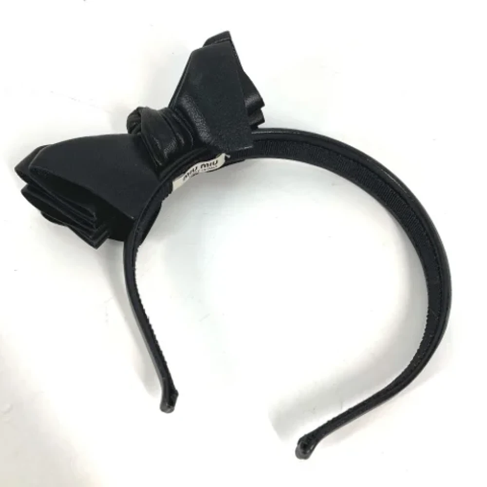 Miu Pre-owned Leather hair-accessories Black Dames