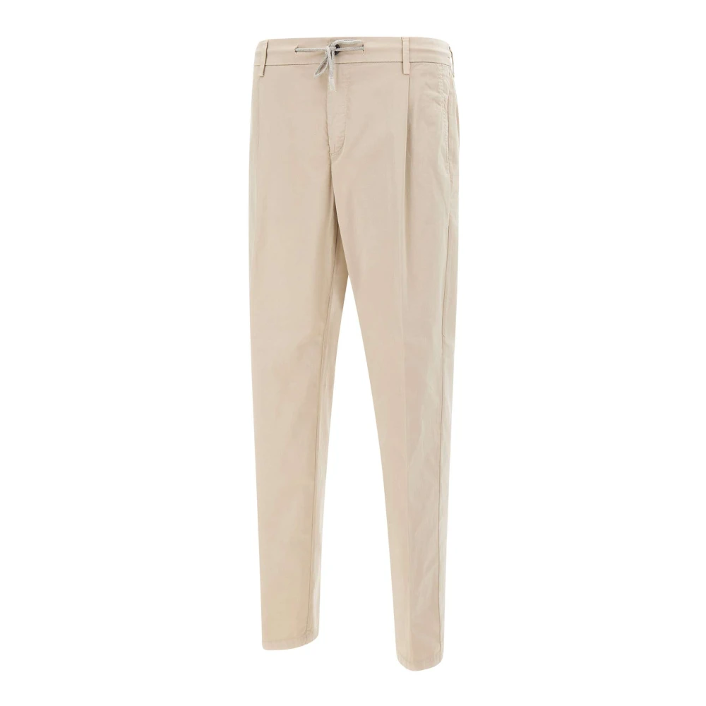 Eleventy Men's Beige Drawstring Trousers - Straight Trousers - W33 - Trousers