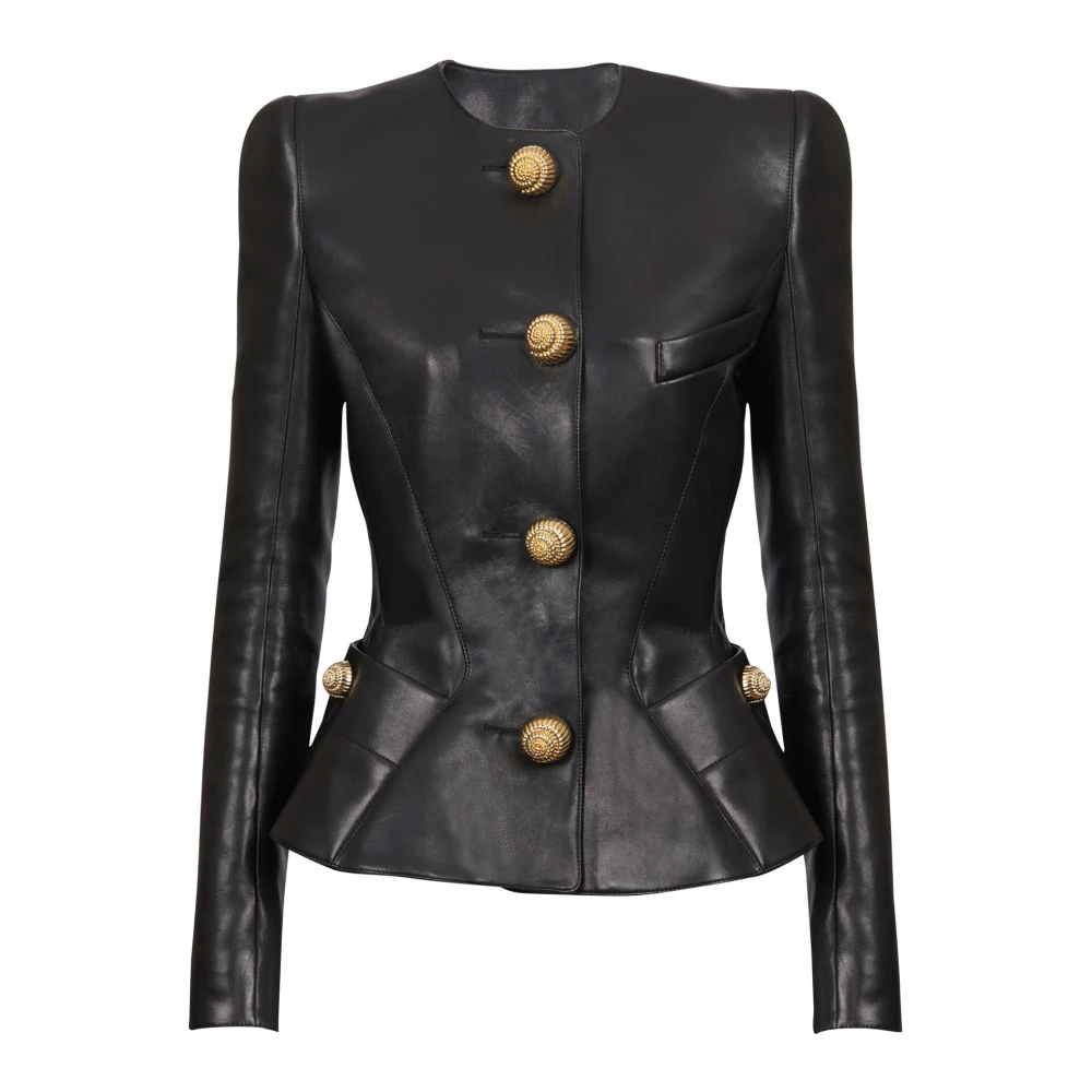 Jackets > Leather Jackets - - Balmain - Modalova