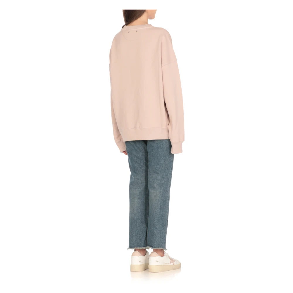 Golden Goose Cotton Crewneck Sweatshirt Pink Dames
