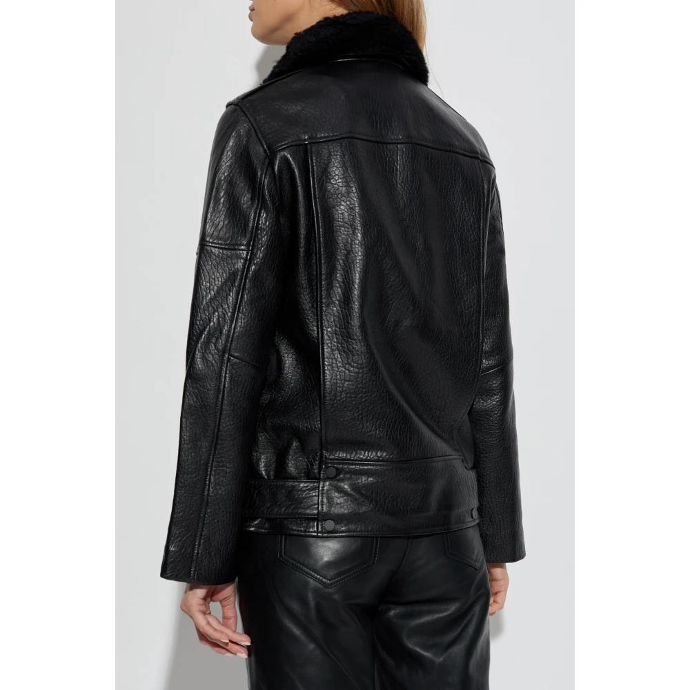 AllSaints Leren jas Vendra Black Dames