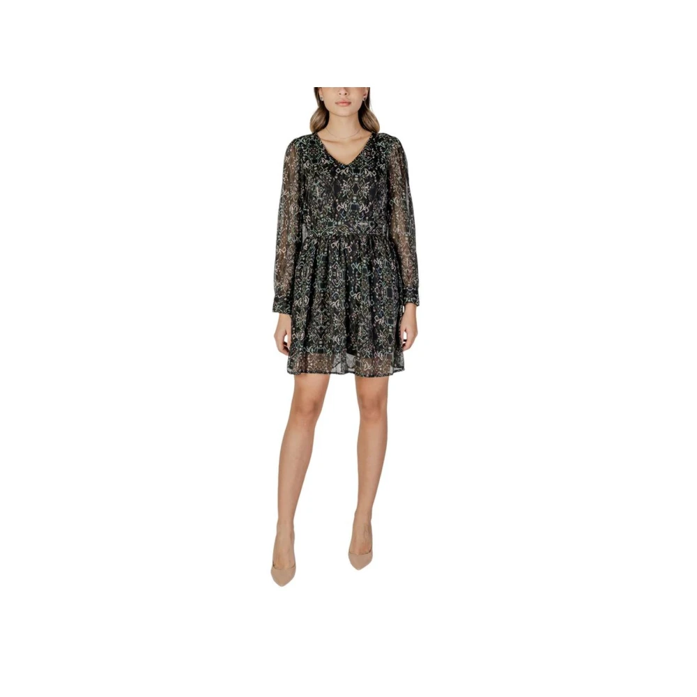 Only Elegante V-hals Mini Jurk Black Dames