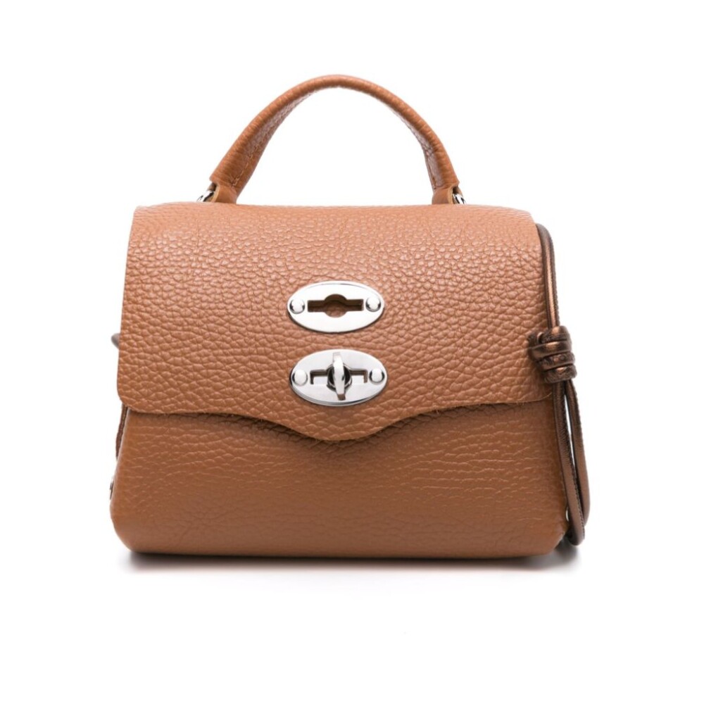 Bruine leren tas met stud details Zanellato Dames Miinto.be