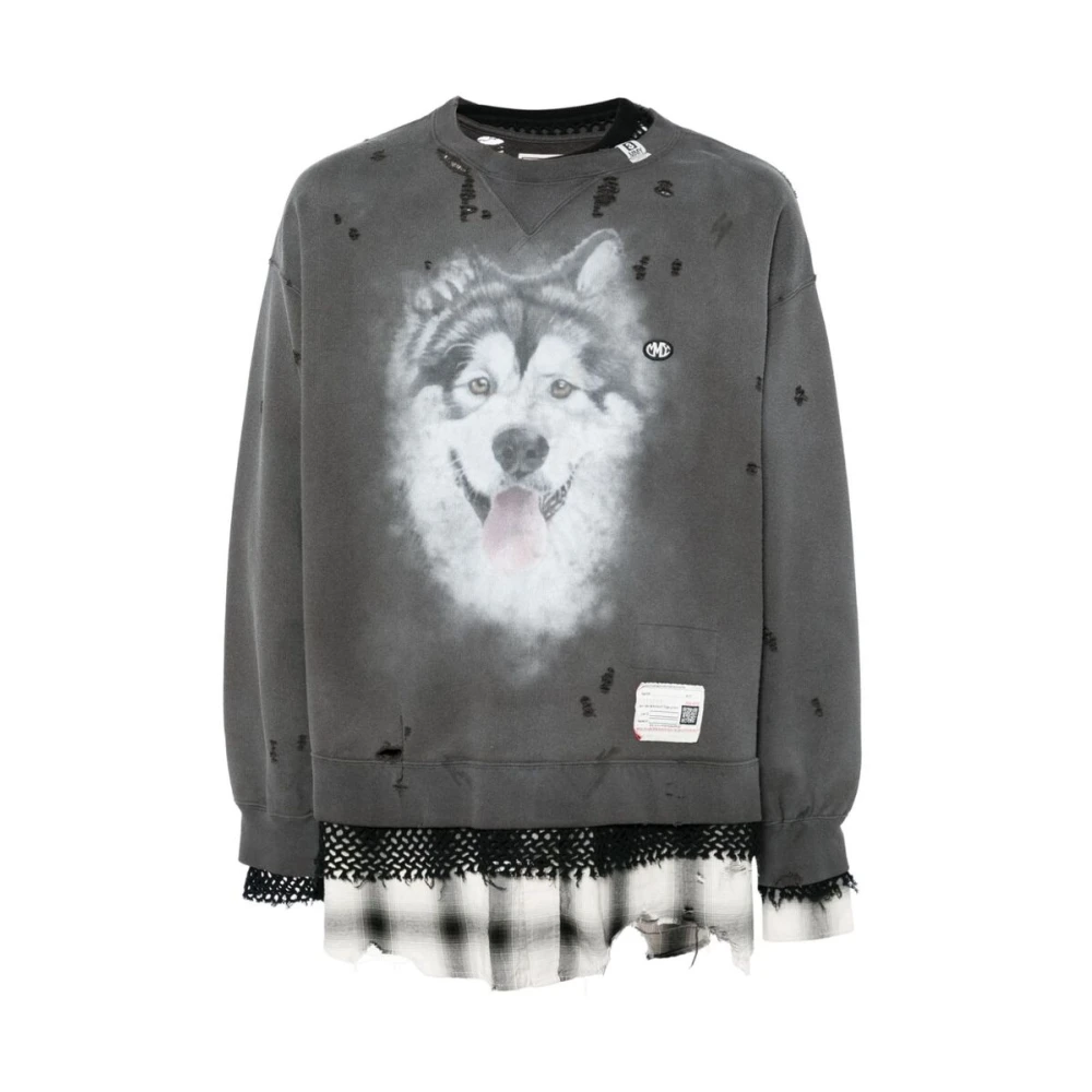 Mihara Yasuhiro Zwarte Casual Sweater A12Po572 Gray Heren
