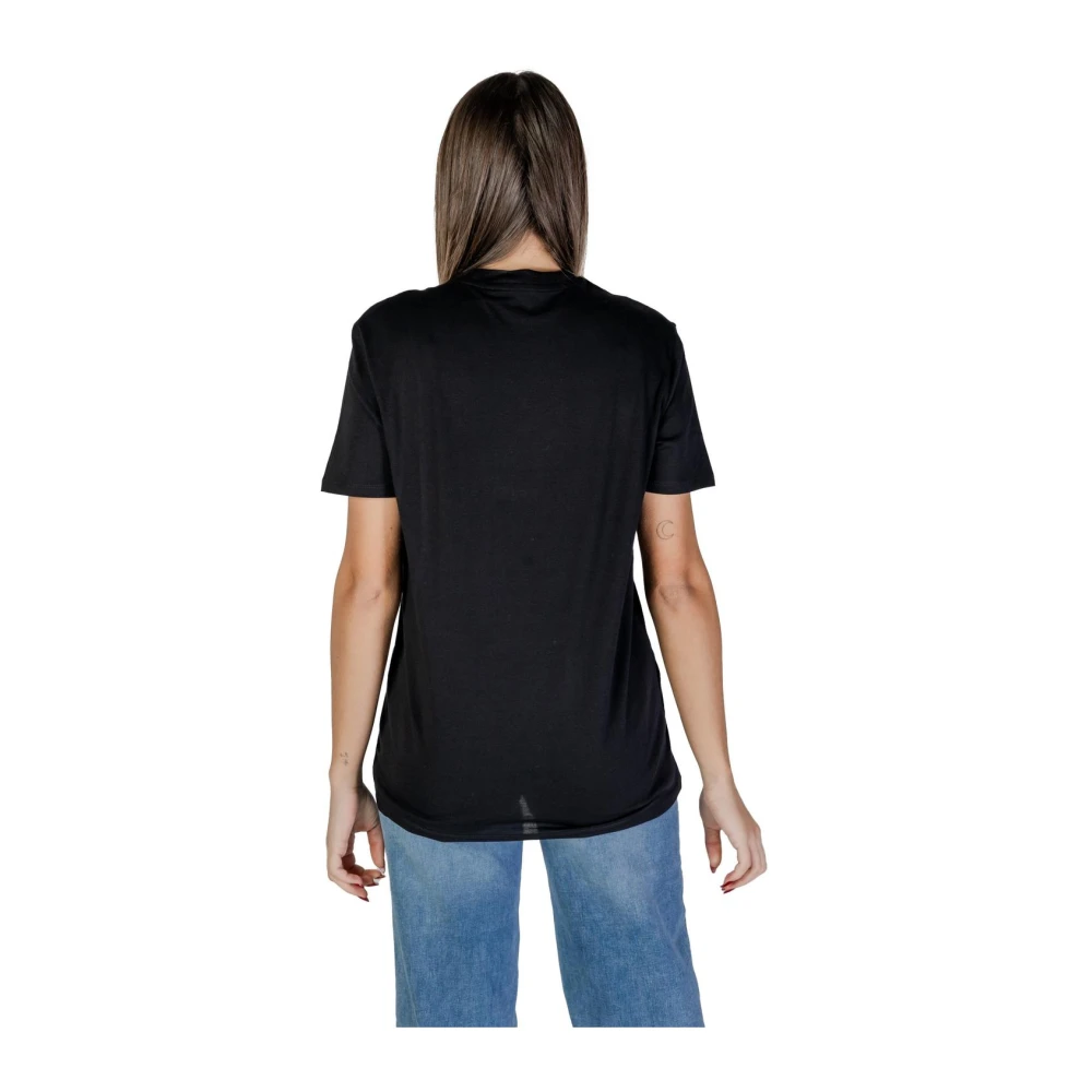 Guess Zwart Grafisch T-shirt Korte Mouw Black Dames