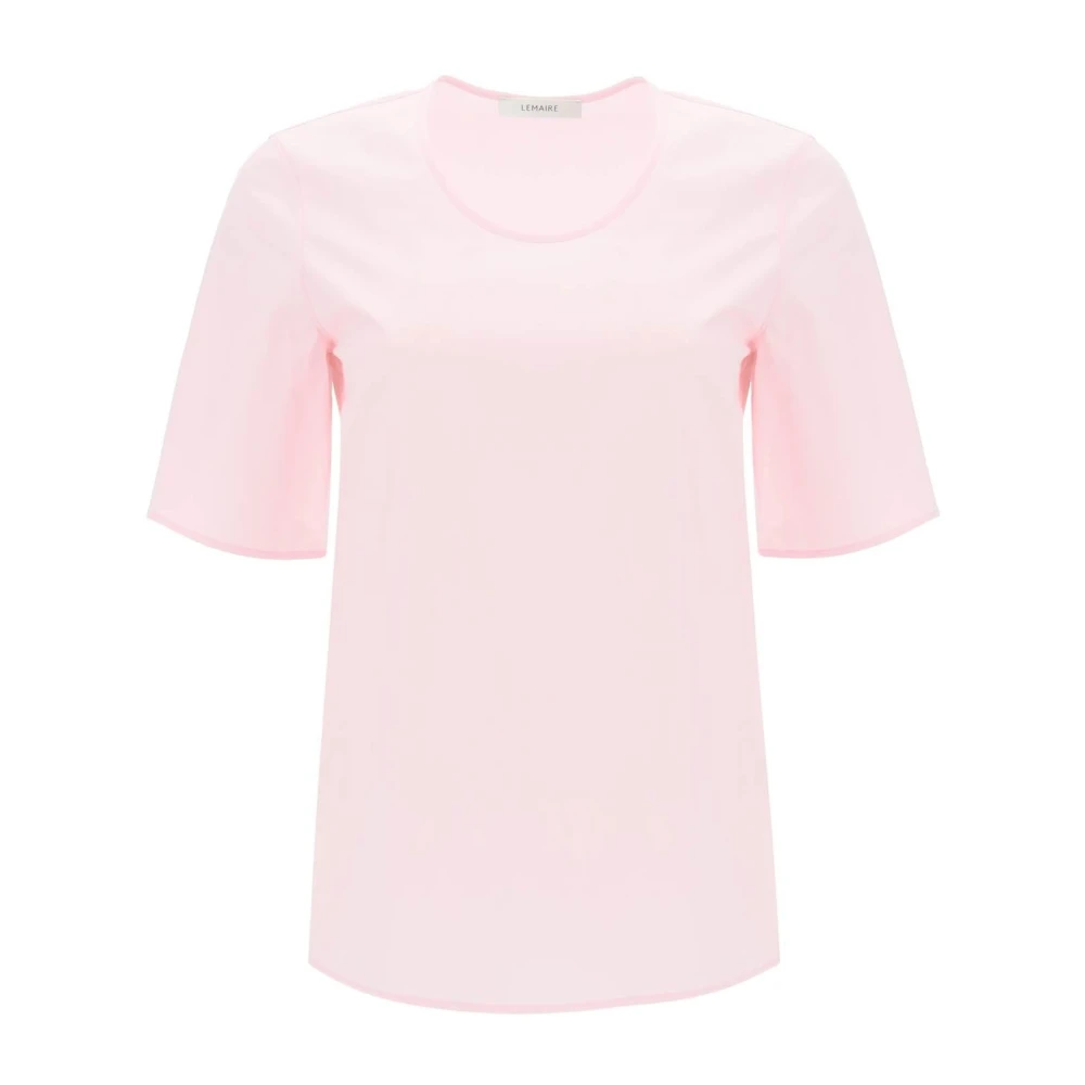 Lemaire Katoenen Poplin Crew-neck T-shirt Pink Dames