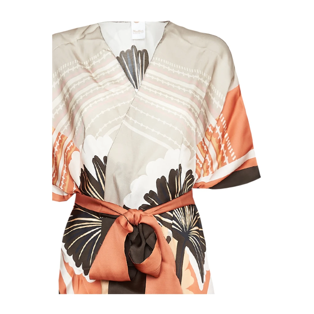 Max Mara Elegante Bloemen Kimono Beachwear Multicolor Dames