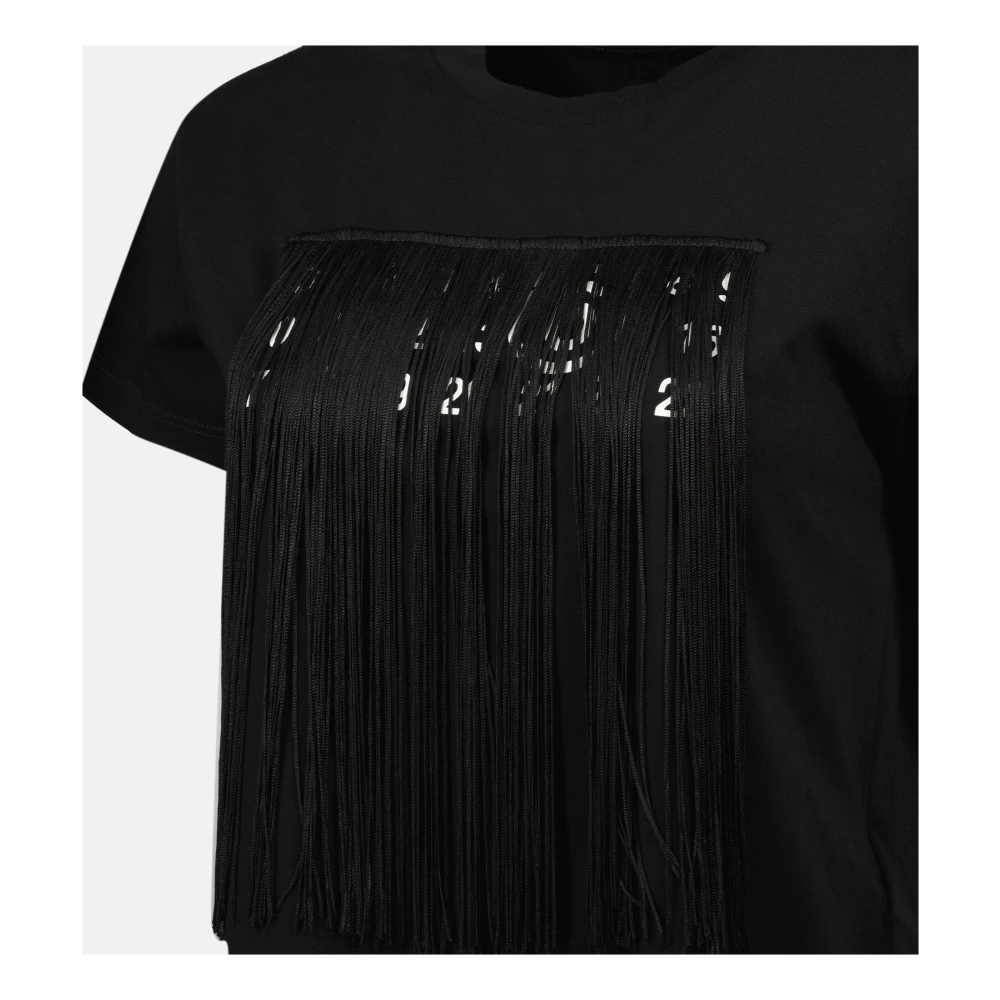 MM6 Maison Margiela Numeric Fringe T-shirt Black Dames