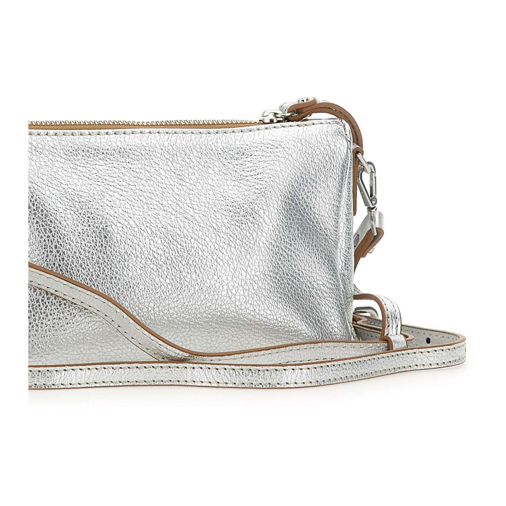 Gianni Chiarini Zilveren Leren Clutch met Polsband Gray Dames