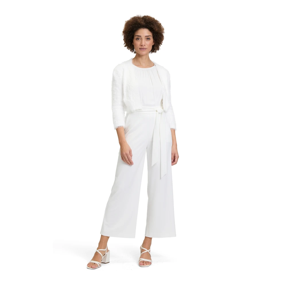Vera Mont Elegante Gebreide Bolero met Franjes White Dames