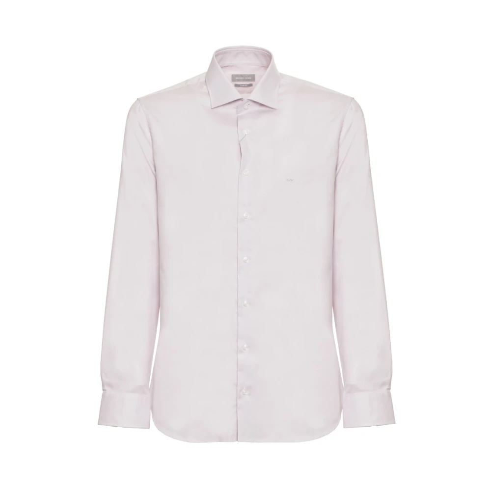 Michael Kors Moderne Slim Fit Katoenen Overhemd Purple Heren