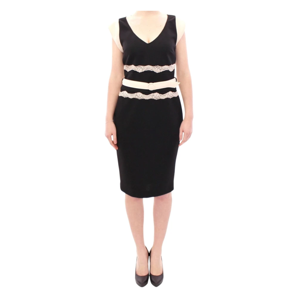 Roberto Cavalli Elegante kanten kokerjurk Black Dames